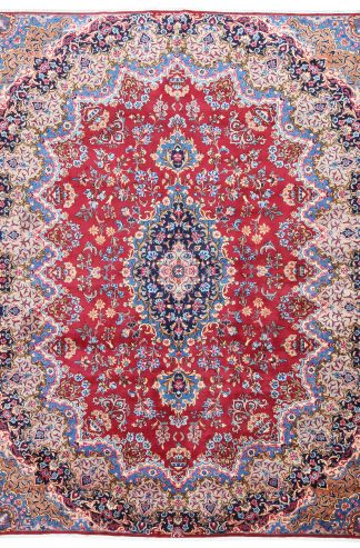 Persian Mashad 8x11 Red Wool Area Rug