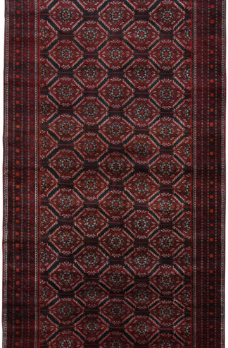 Persian Baluch 5x13 Red Black Gallery Runner Rug