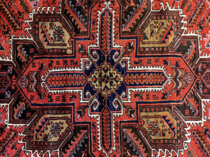 Persian Heriz 7x9 Red Wool Geometric Area Rug