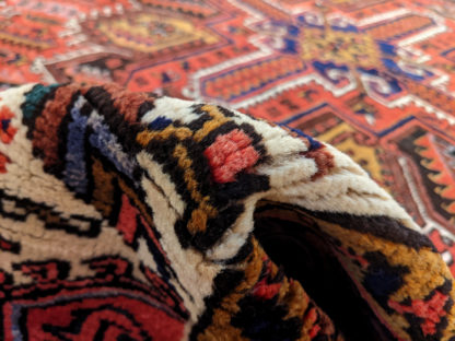 Persian Heriz 7x9 Red Wool Geometric Area Rug