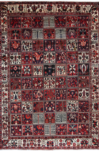 Persian Bakhtiari Garden Design 7x10 Red Wool Rug
