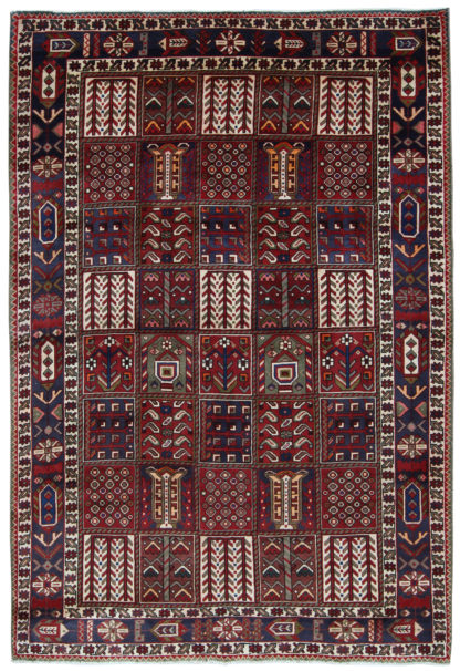 Persian Bakhtiari Garden Design 6x9 Red Wool Rug