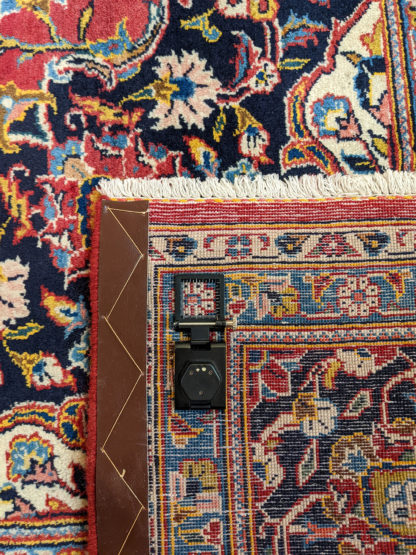 Persian Kashan 8x11 Red Blue Wool Area Rug