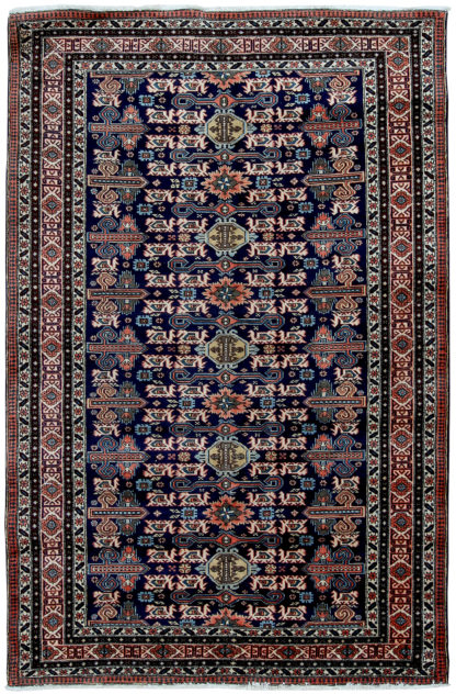 Persian Ardebil 5x8 Blue Wool Area Rug